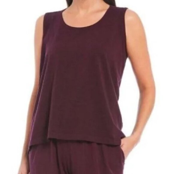 Bryn Walker Picabo Bamboo Cotton Tank Top in Nightshade Red Wine Plus Size 1X - Picture 1 of 8